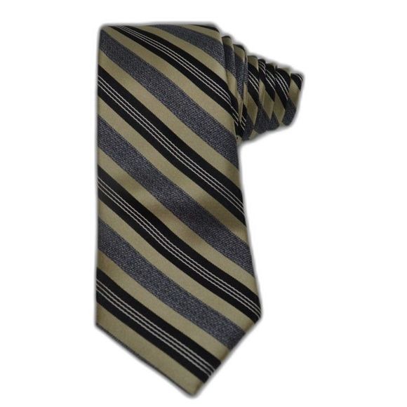 NWT Joseph Abboud Striped Brown Black Necktie Tie 100% Silk - Picture 8 of 8